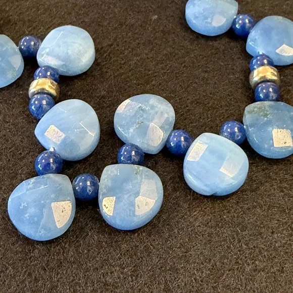 Peruvian Blue Opal and Lapis Lazuli Necklace - Picture 3 of 9